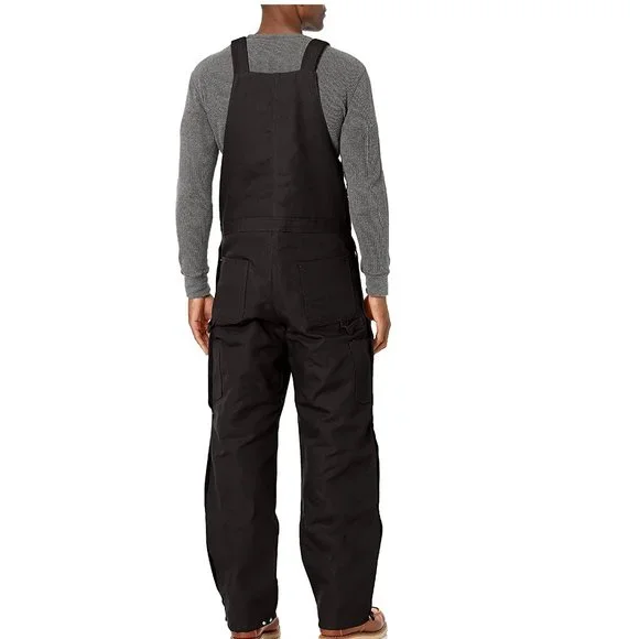 NWT Carhartt Men's Quilt Lined Zip To Waist Bib Overalls Black $180 40x30 HH018